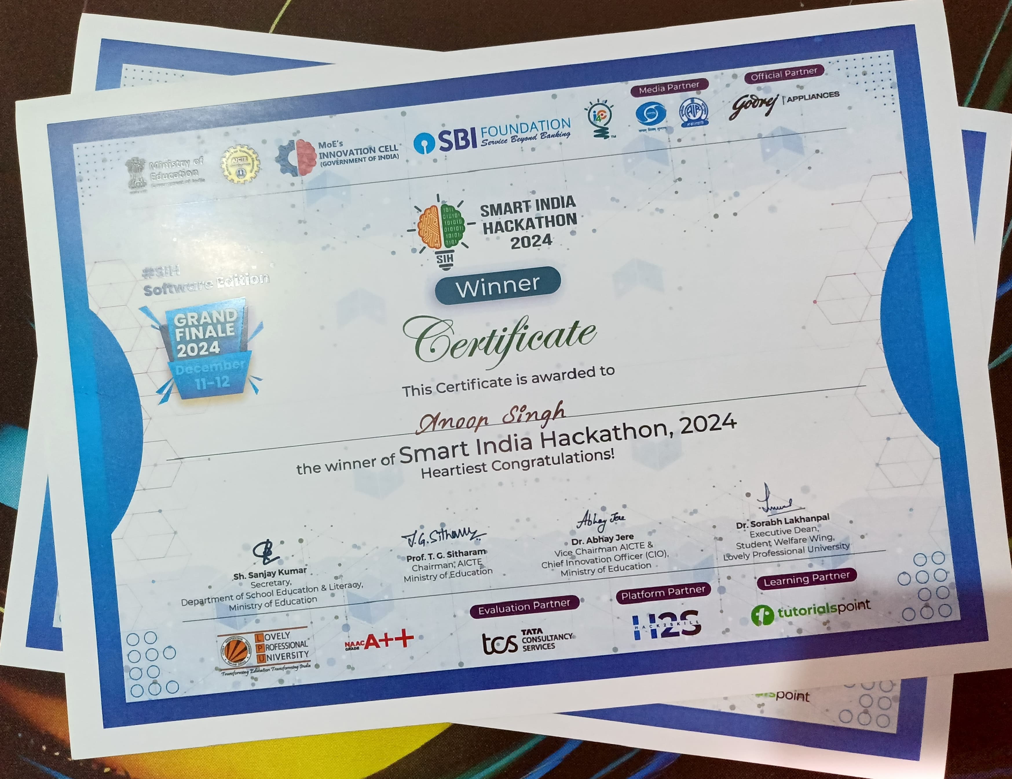 Smart India Hackathon 2024 Winner - Image 3